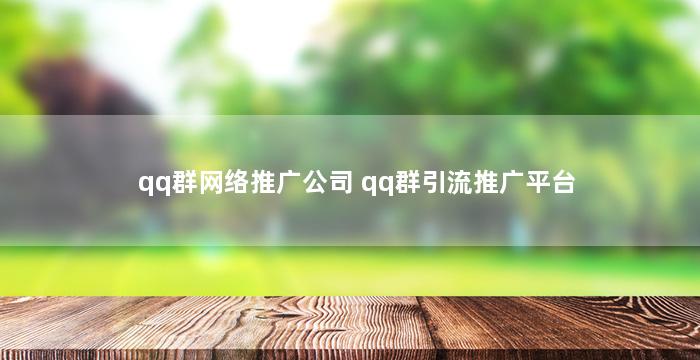 qq群网络推广公司 qq群引流推广平台